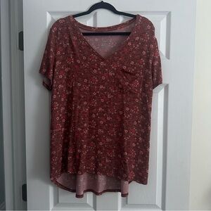 Size XL Maurice’s 24/7 Floral V-Neck Top Shirt